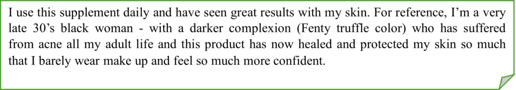 Collection of customer testimonials for Polypodium leucotomos supplements showing their effectiveness as a natural sun protection alternative. Reviews highlight benefits for both light and dark skin tones, including prevention of sunburn without traditional sunscreen, improvement in hyperpigmentation and melasma, enhanced skin texture, and strengthened natural UV defenses. These testimonials demonstrate how this botanical extract works synergistically with melanin in Black skin to provide comprehensive photoprotection while addressing common concerns like uneven pigmentation.